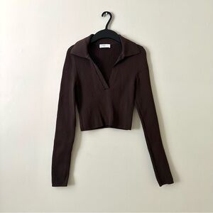 Aritzia Rich Mocha Brown long sleeve top